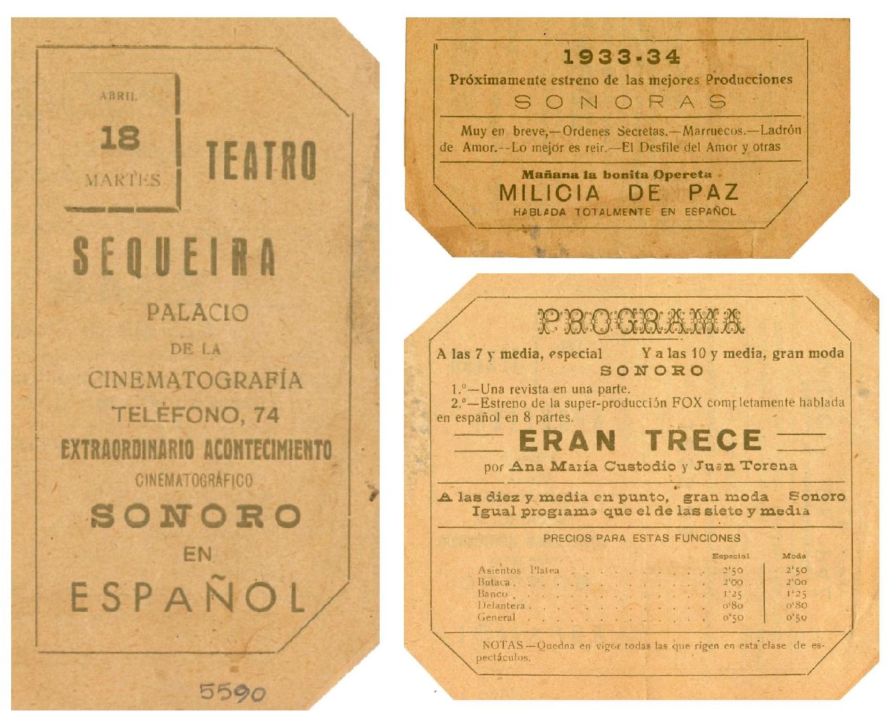 Programa Teatro Sequeira 1933-34